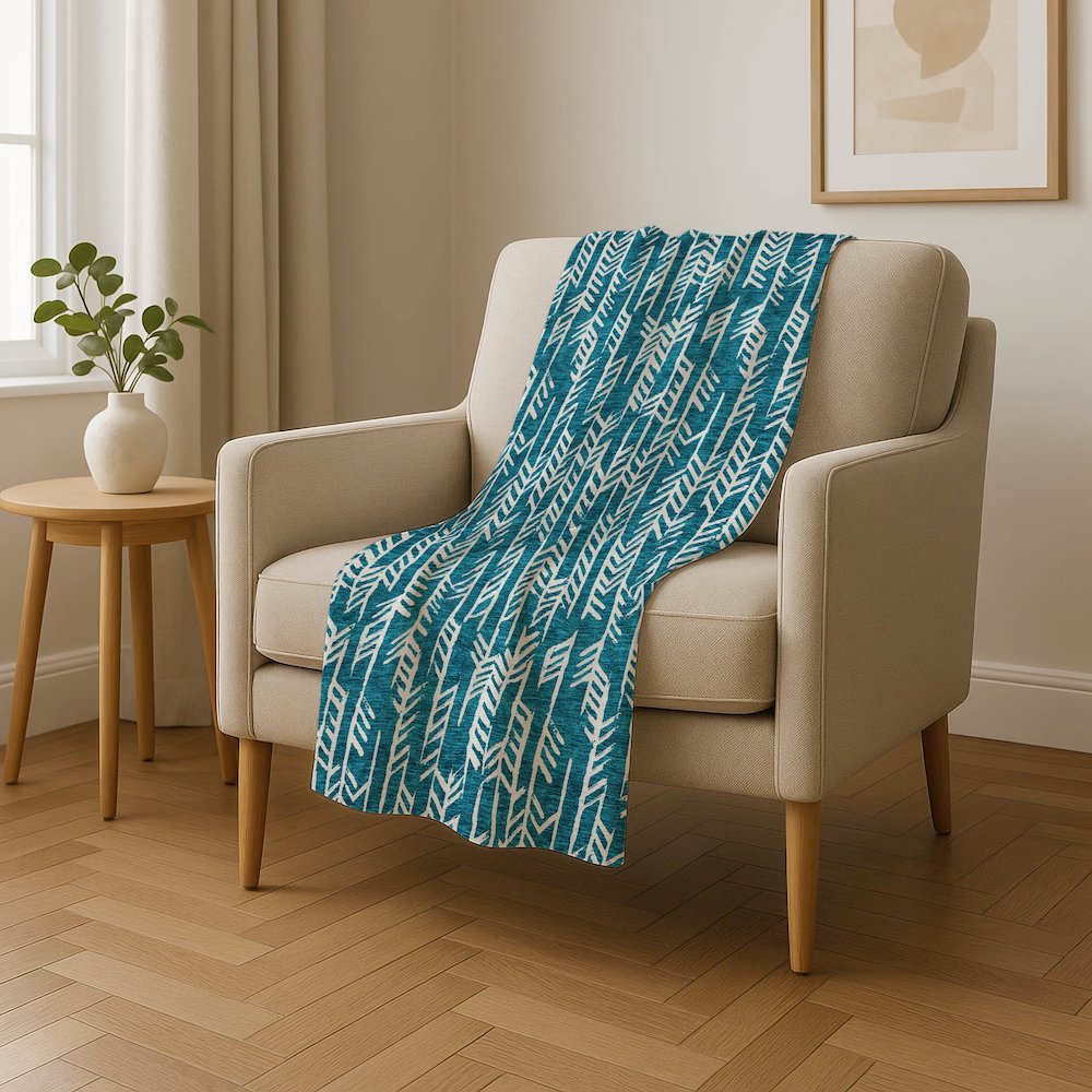 Premium Machine Washable ASB906 Teal 50" x 70" Sherpa Throw Blanket. Picture 4