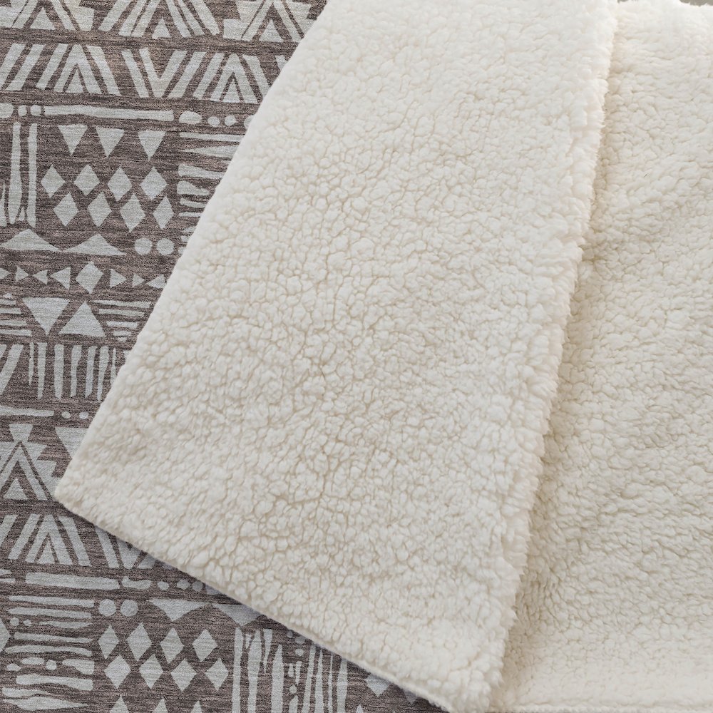 Premium Machine Washable ASB907 Brown 50" x 70" Sherpa Throw Blanket. Picture 2