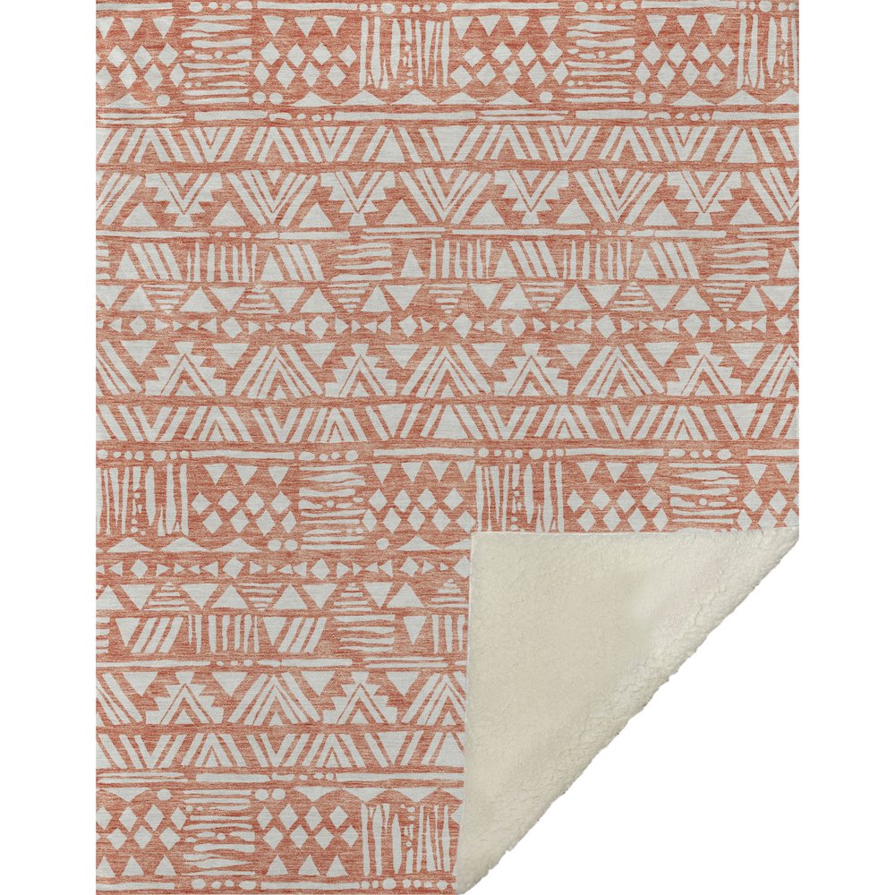 Premium Machine Washable ASB907 Coral 50" x 70" Sherpa Throw Blanket. Picture 1