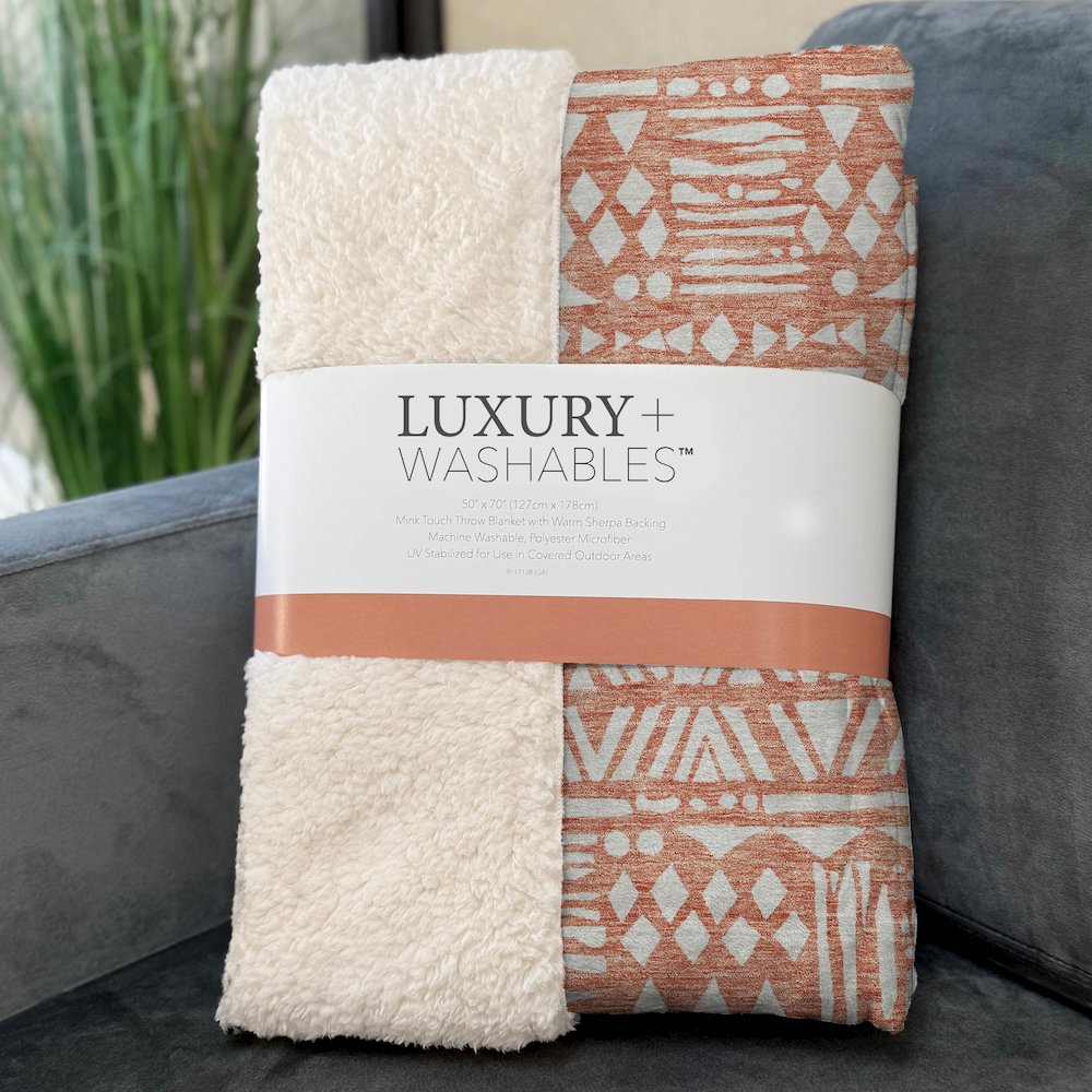 Premium Machine Washable ASB907 Coral 50" x 70" Sherpa Throw Blanket. Picture 3