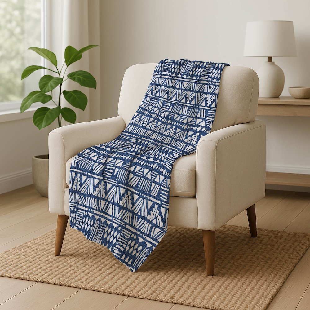 Premium Machine Washable ASB907 Navy 50" x 70" Sherpa Throw Blanket. Picture 5