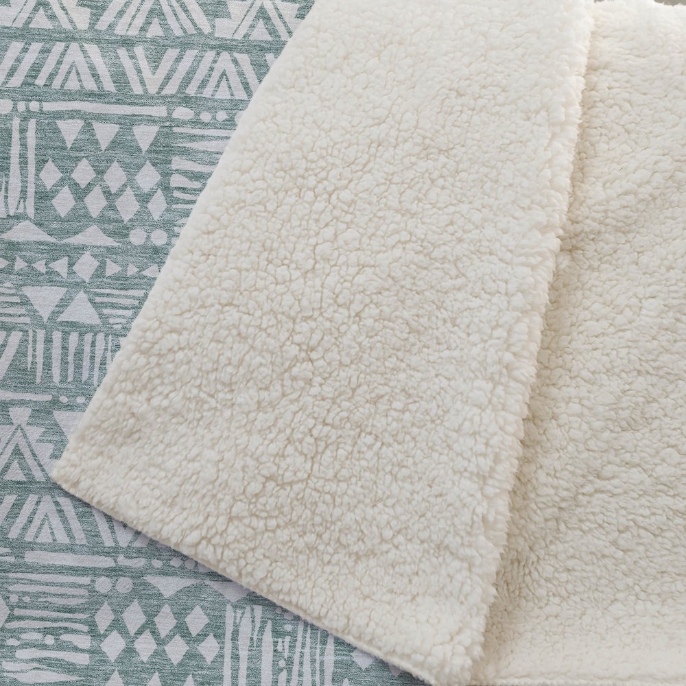 Premium Machine Washable ASB907 Sage 50" x 70" Sherpa Throw Blanket. Picture 2