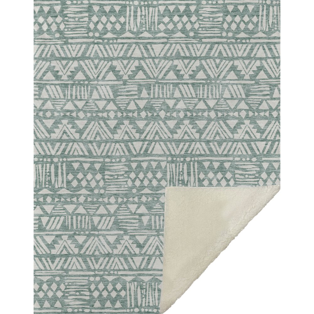 Premium Machine Washable ASB907 Sage 50" x 70" Sherpa Throw Blanket. Picture 1