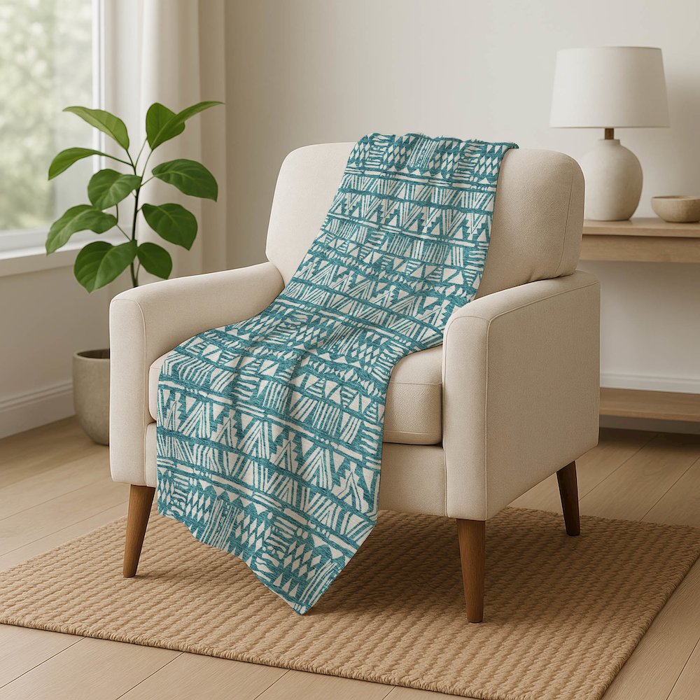 Premium Machine Washable ASB907 Teal 50" x 70" Sherpa Throw Blanket. Picture 5