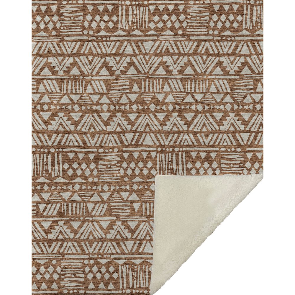 Premium Machine Washable ASB907 Terracotta 50" x 70" Sherpa Throw Blanket. Picture 1