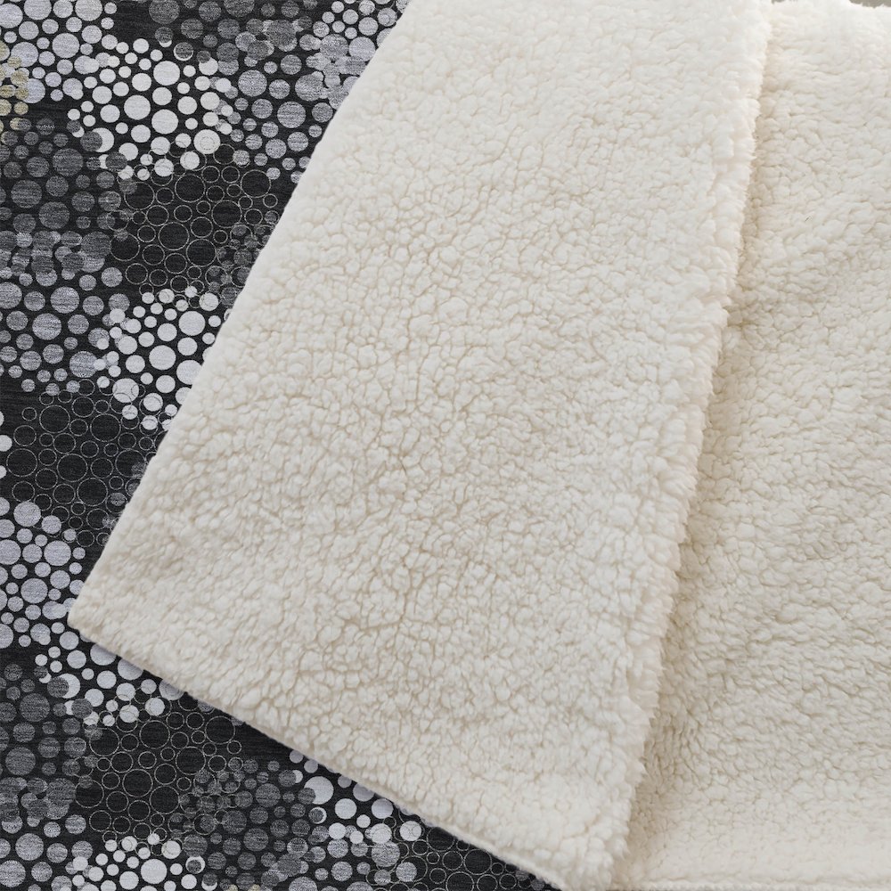 Premium Machine Washable ASB908 Black 50" x 70" Sherpa Throw Blanket. Picture 2
