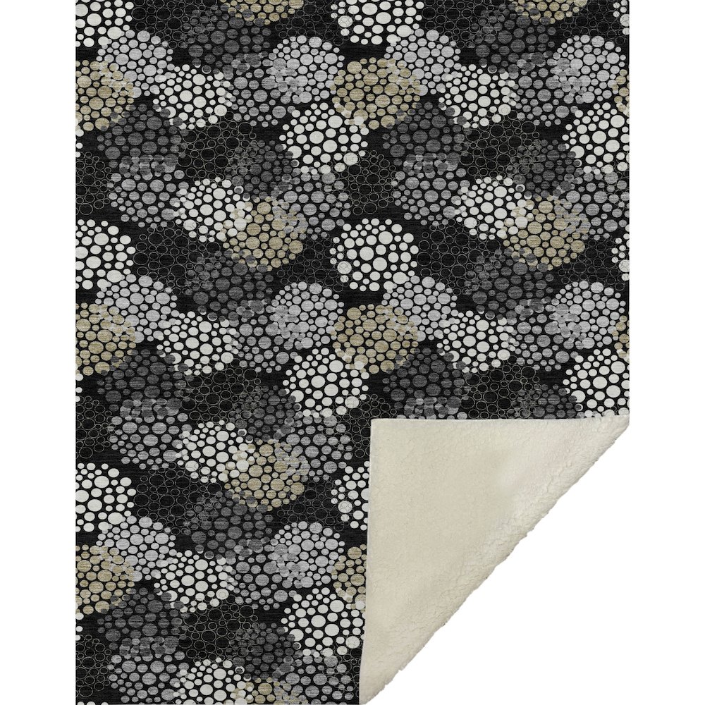 Premium Machine Washable ASB908 Black 50" x 70" Sherpa Throw Blanket. Picture 1