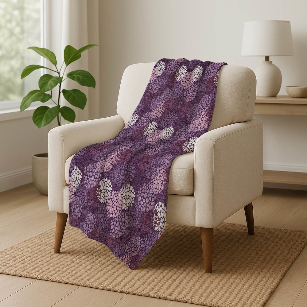 Premium Machine Washable ASB908 Eggplant 50" x 70" Sherpa Throw Blanket. Picture 5