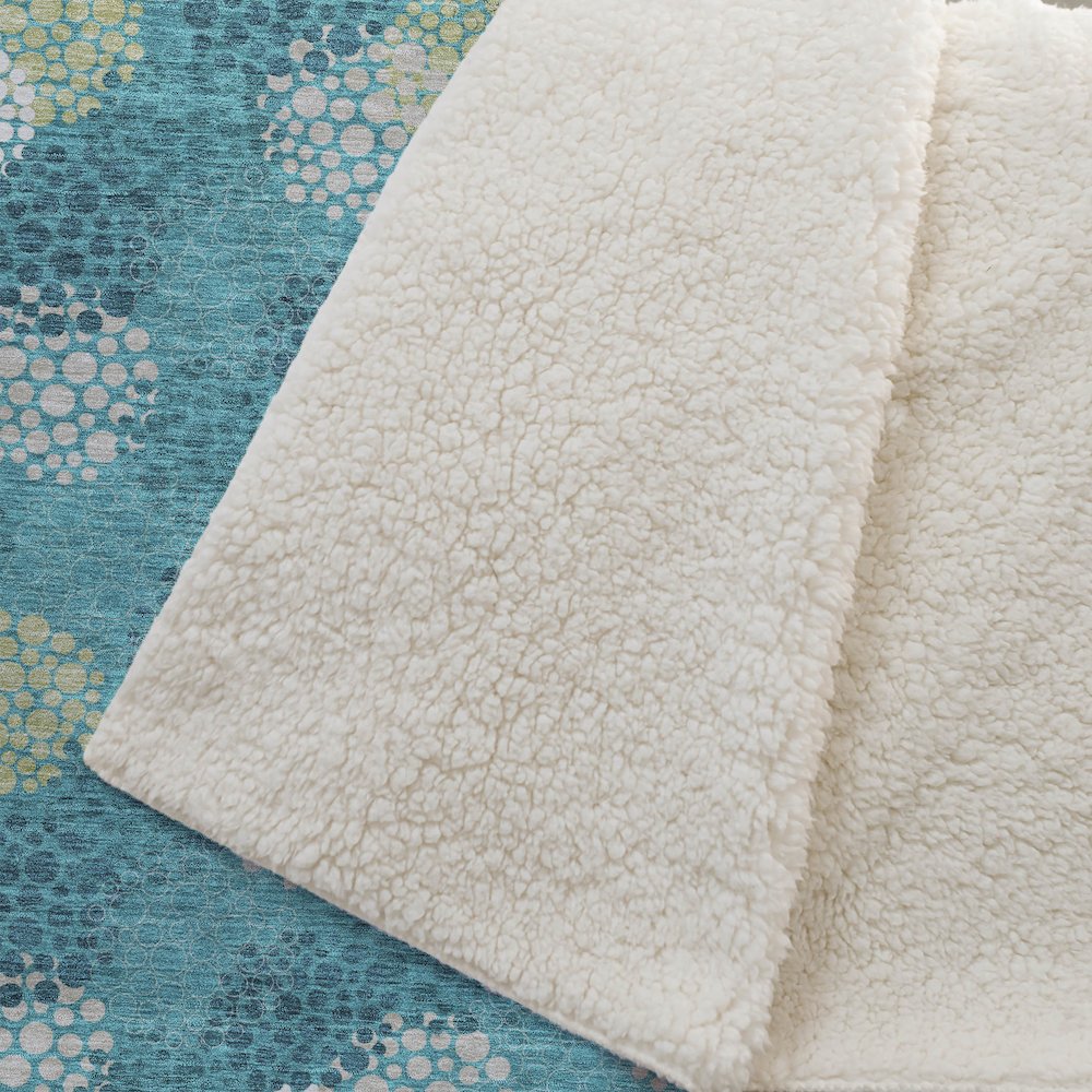 Premium Machine Washable ASB908 Emerald 50" x 70" Sherpa Throw Blanket. Picture 2