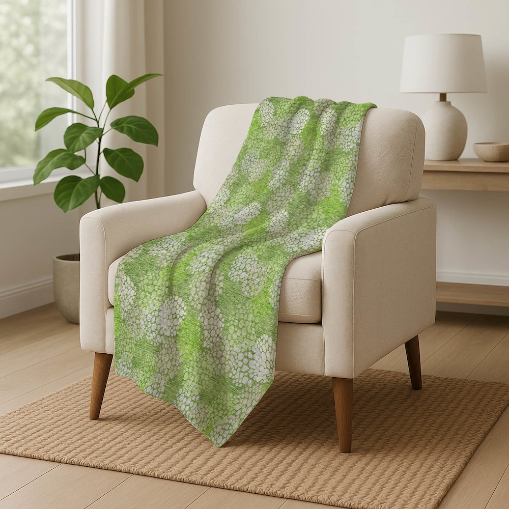 Premium Machine Washable ASB908 Green 50" x 70" Sherpa Throw Blanket. Picture 5