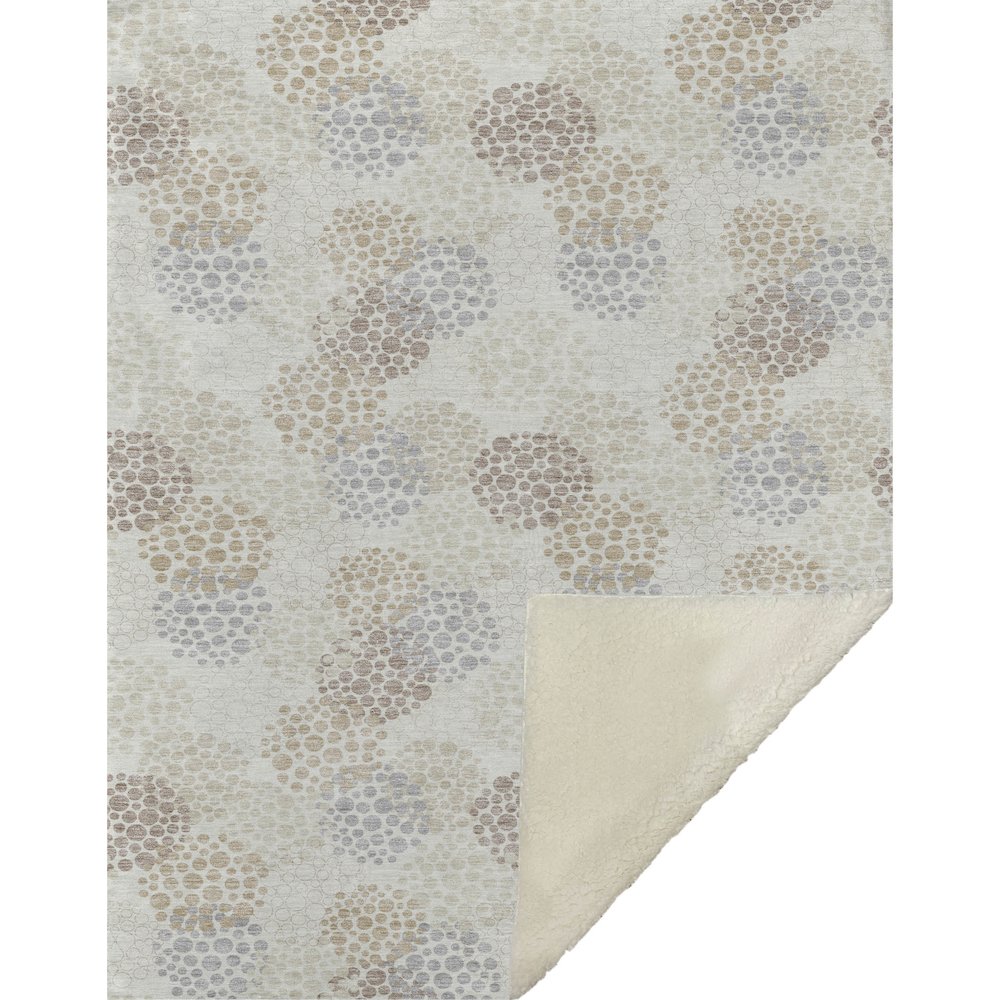 Premium Machine Washable ASB908 Ivory 50" x 70" Sherpa Throw Blanket. Picture 1