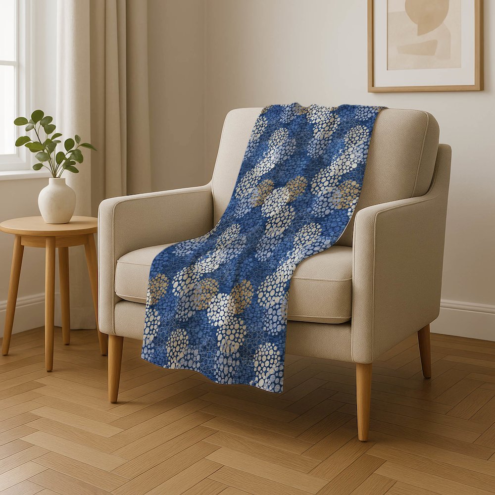 Premium Machine Washable ASB908 Navy 50" x 70" Sherpa Throw Blanket. Picture 4