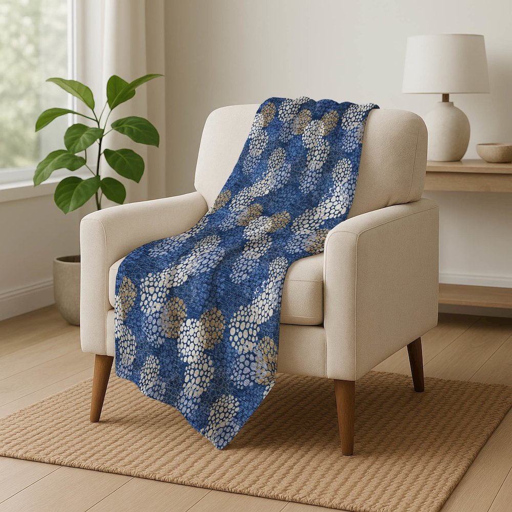 Premium Machine Washable ASB908 Navy 50" x 70" Sherpa Throw Blanket. Picture 5