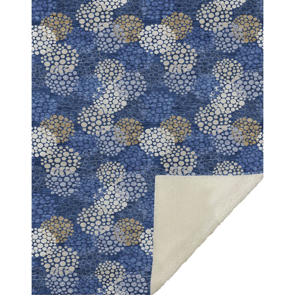 Premium Machine Washable ASB908 Navy 50" x 70" Sherpa Throw Blanket. Picture 1