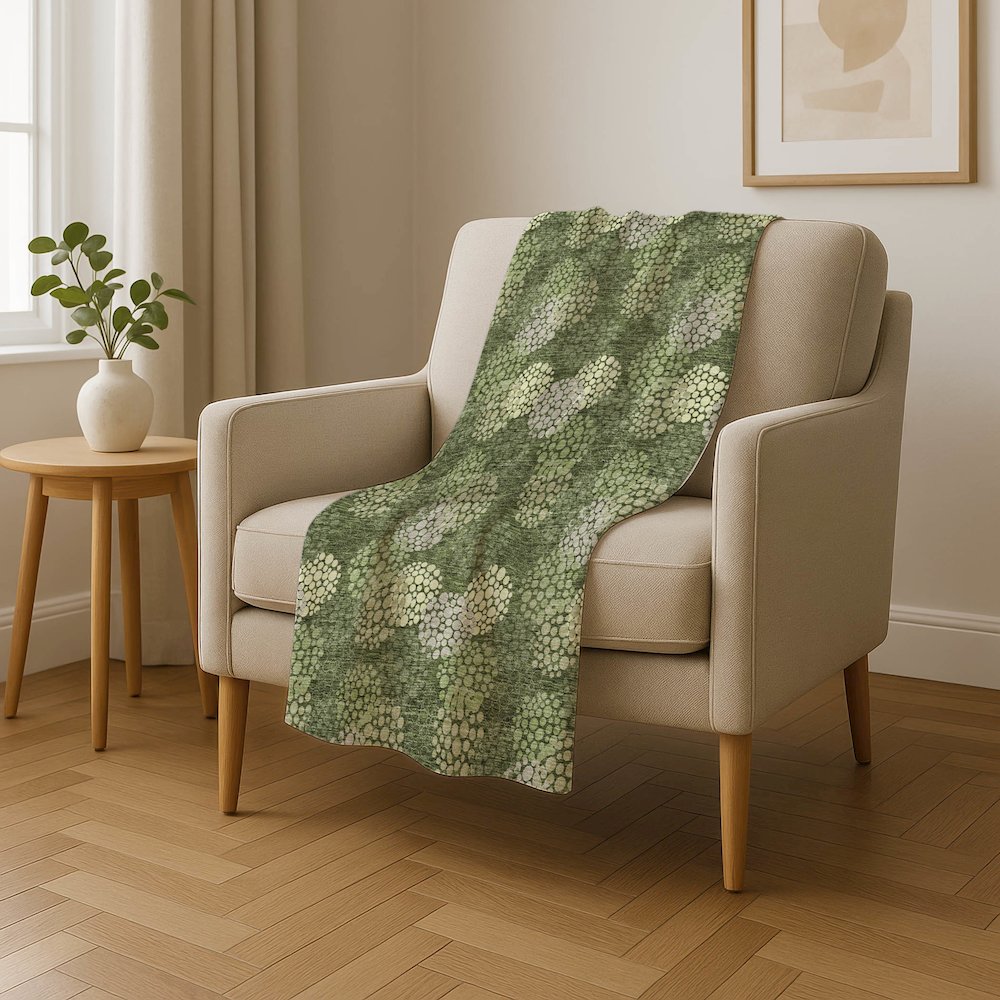 Premium Machine Washable ASB908 Olive 50" x 70" Sherpa Throw Blanket. Picture 4