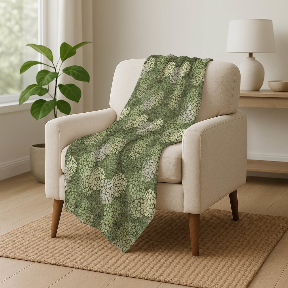 Premium Machine Washable ASB908 Olive 50" x 70" Sherpa Throw Blanket. Picture 5