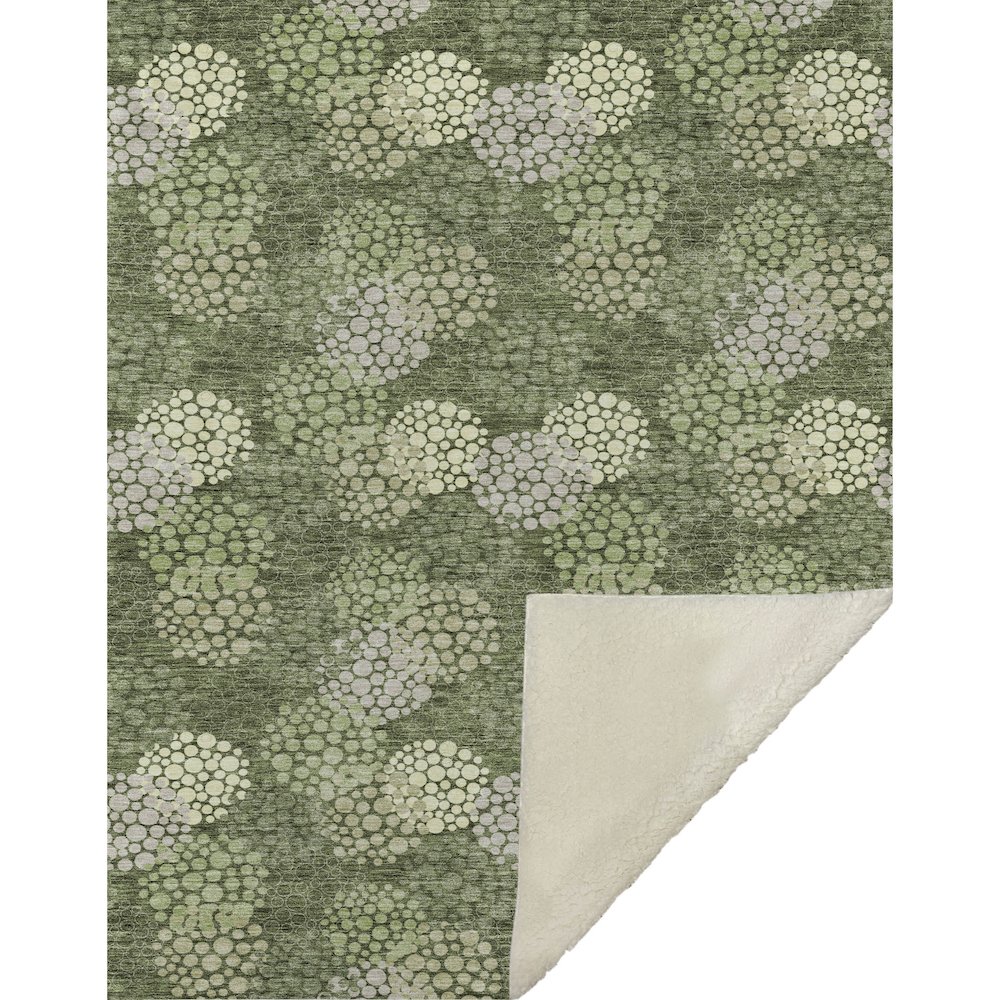 Premium Machine Washable ASB908 Olive 50" x 70" Sherpa Throw Blanket. Picture 1