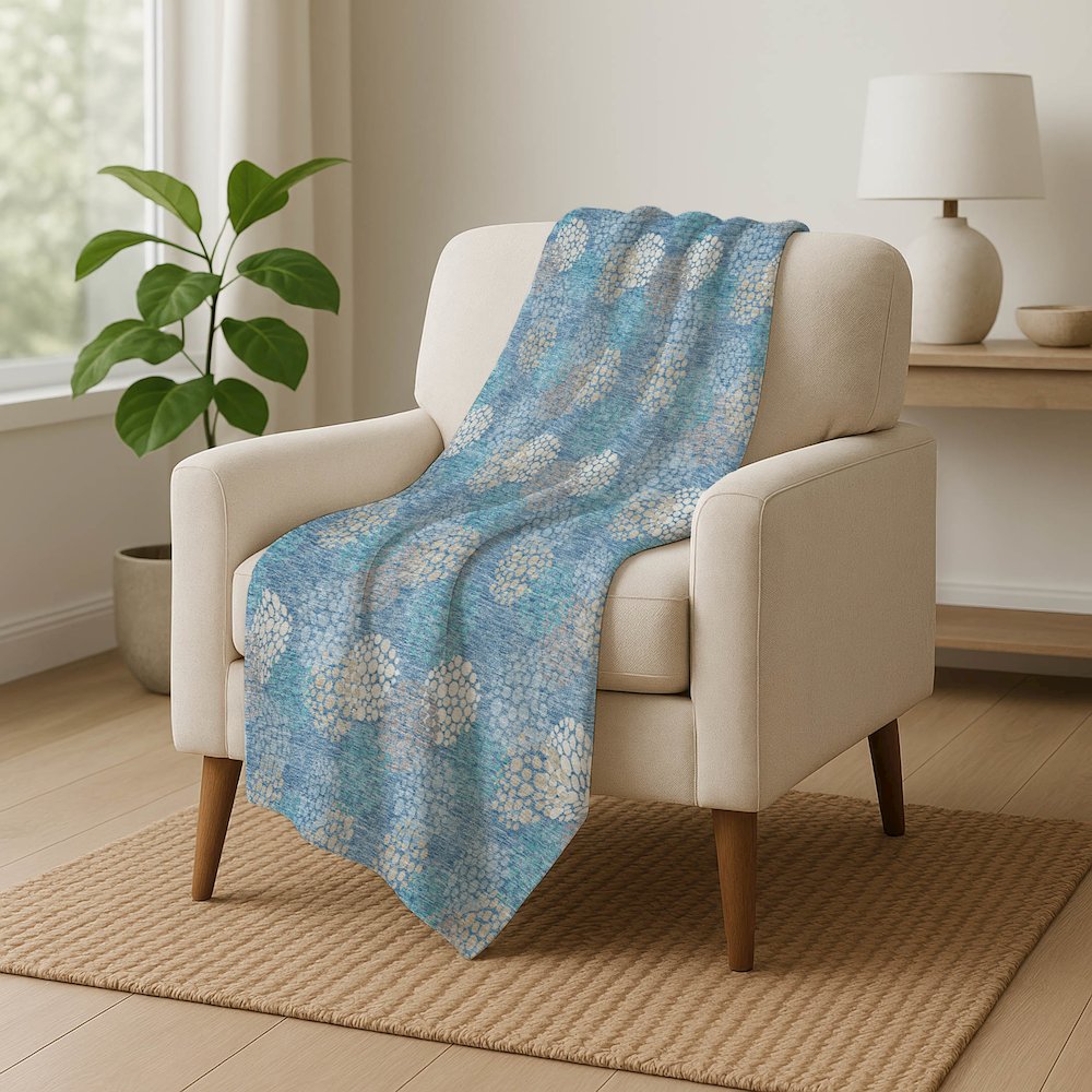 Premium Machine Washable ASB908 Sky 50" x 70" Sherpa Throw Blanket. Picture 5