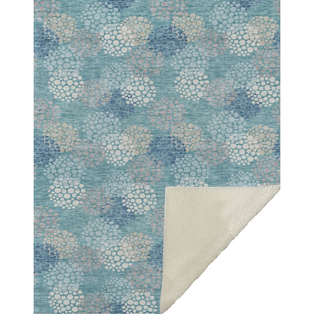 Premium Machine Washable ASB908 Teal 50" x 70" Sherpa Throw Blanket. Picture 1