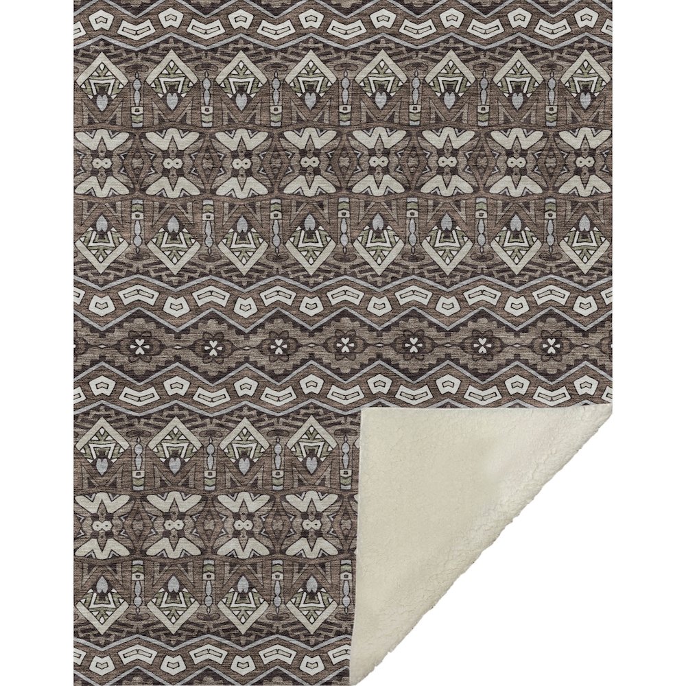 Premium Machine Washable ASB909 Brown 50" x 70" Sherpa Throw Blanket. Picture 1