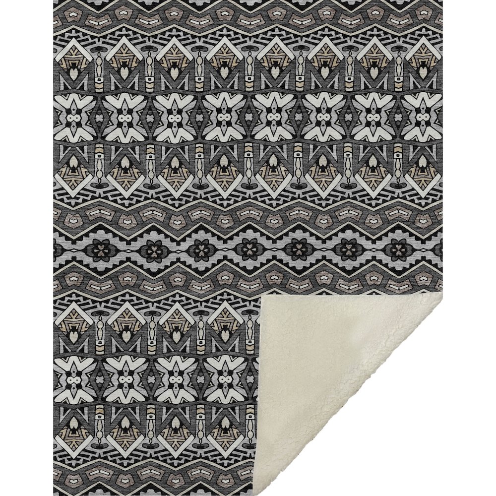 Premium Machine Washable ASB909 Charcoal 50" x 70" Sherpa Throw Blanket. Picture 1