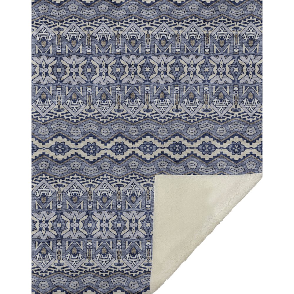 Premium Machine Washable ASB909 Denim 50" x 70" Sherpa Throw Blanket. Picture 1