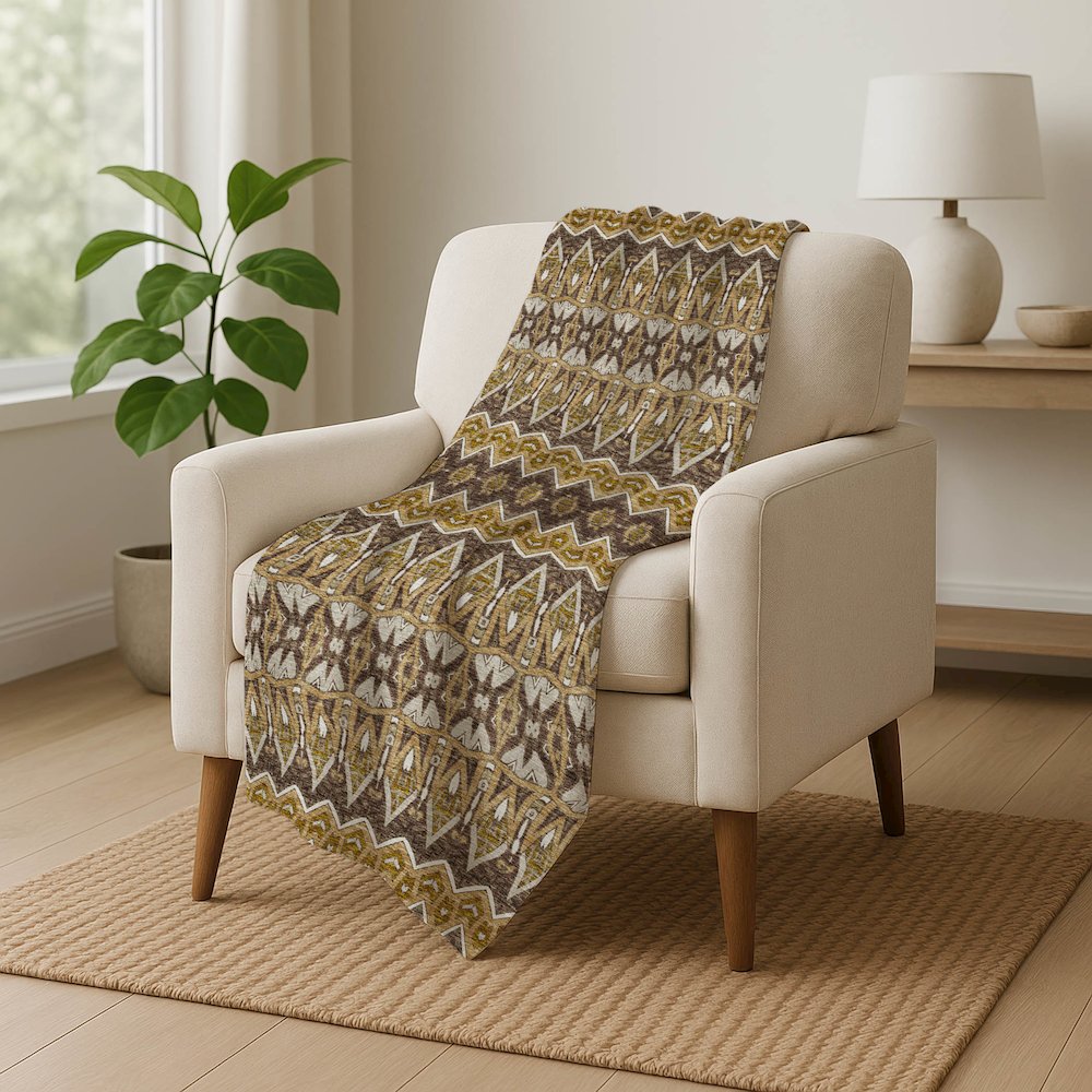 Premium Machine Washable ASB909 Gold 50" x 70" Sherpa Throw Blanket. Picture 5