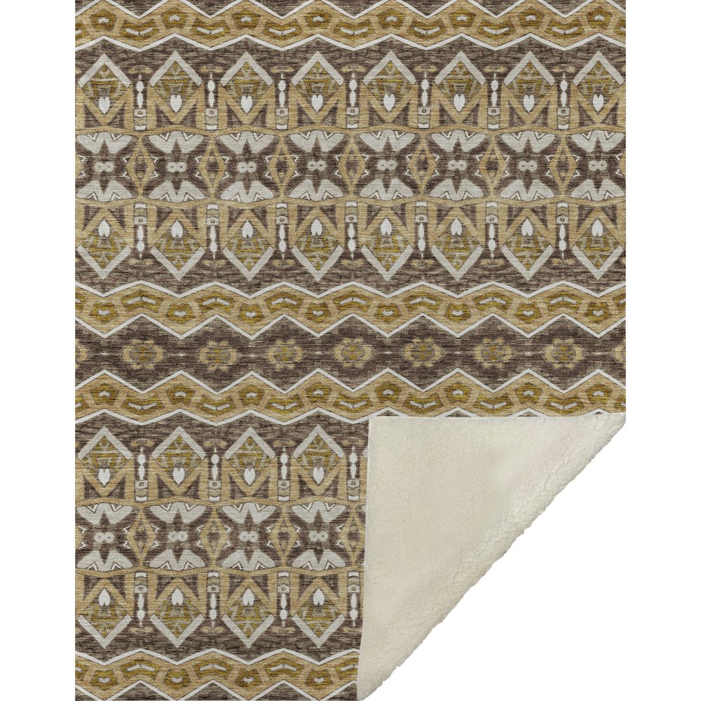 Premium Machine Washable ASB909 Gold 50" x 70" Sherpa Throw Blanket. Picture 1