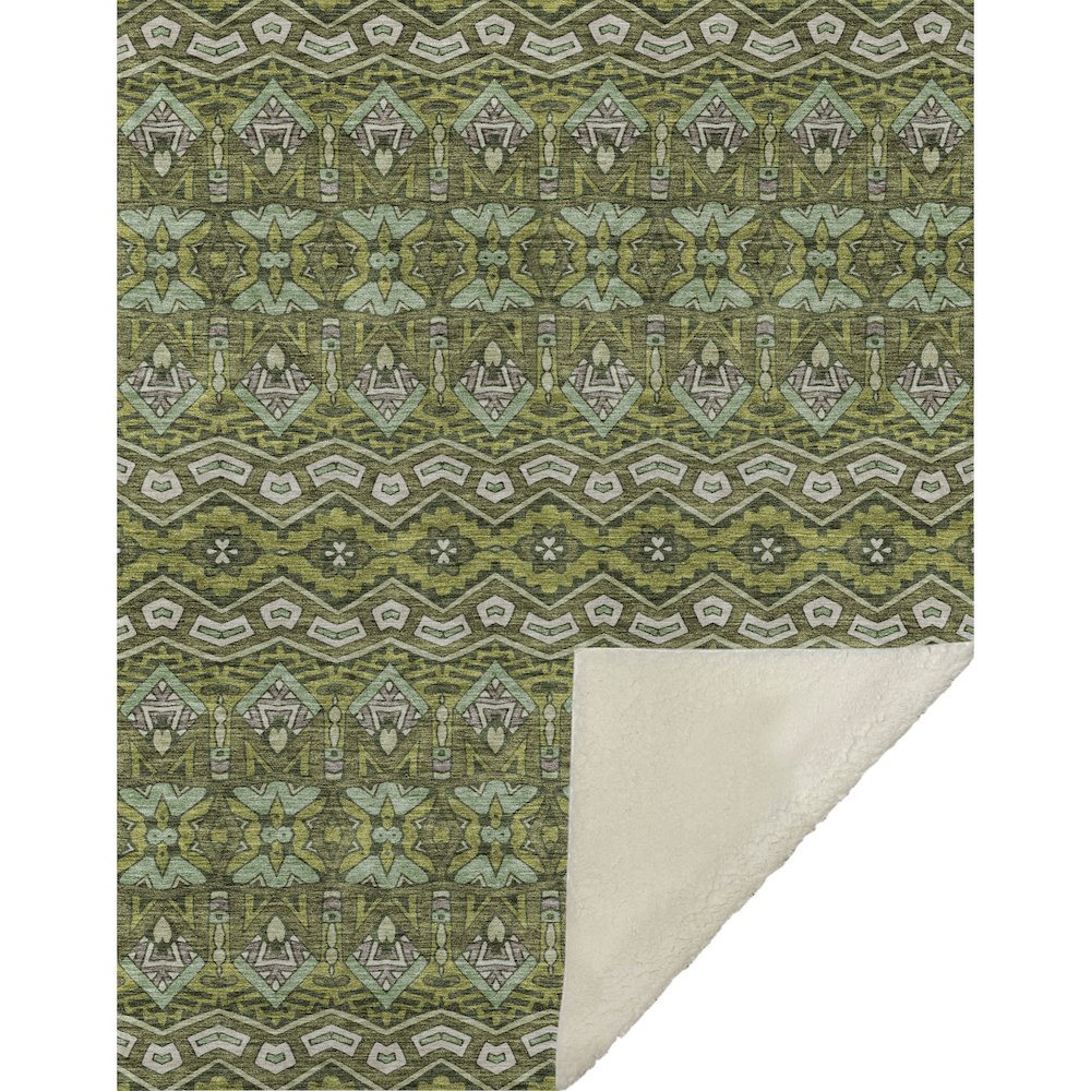 Premium Machine Washable ASB909 Olive 50" x 70" Sherpa Throw Blanket. Picture 1