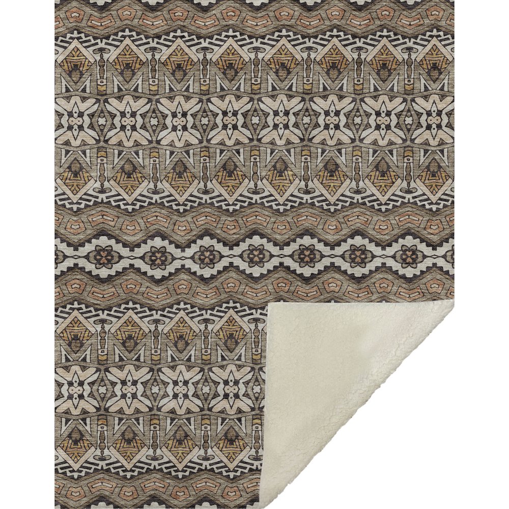 Premium Machine Washable ASB909 Taupe 50" x 70" Sherpa Throw Blanket. Picture 1