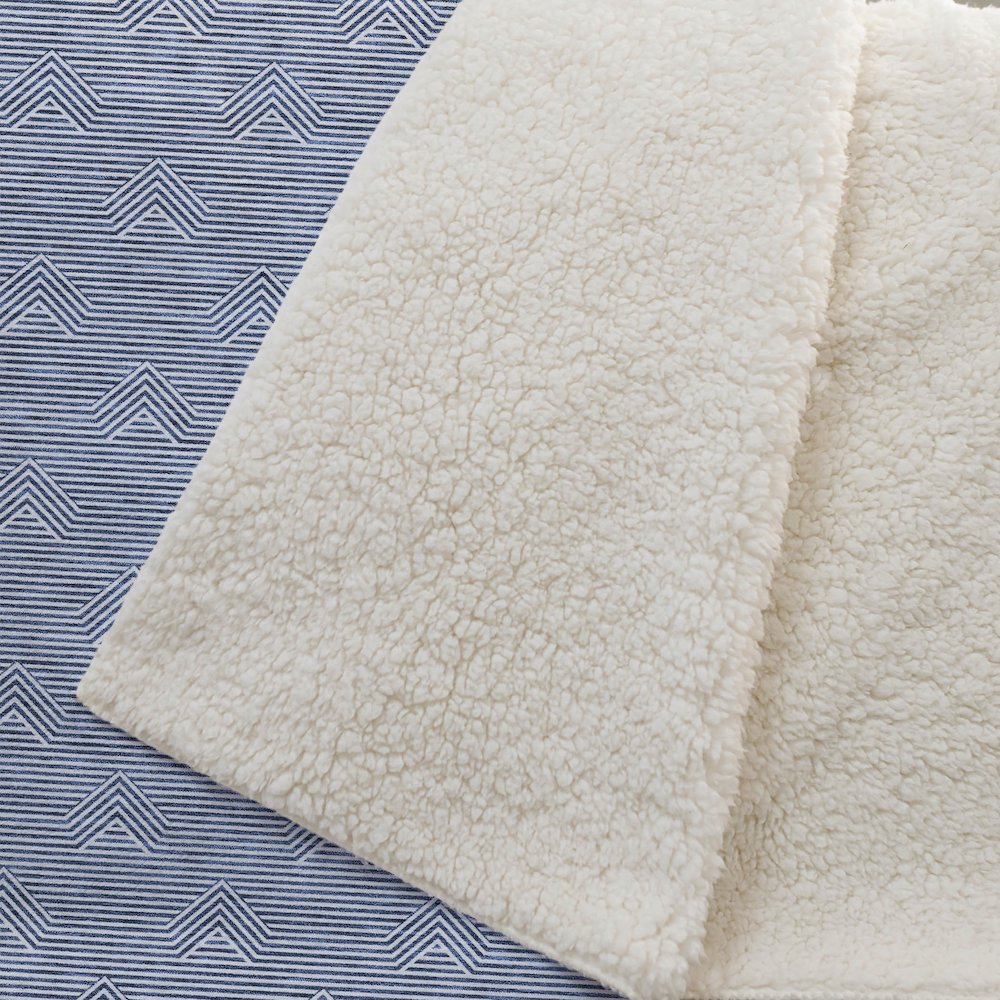 Premium Machine Washable ASB910 Blue 50" x 70" Sherpa Throw Blanket. Picture 2