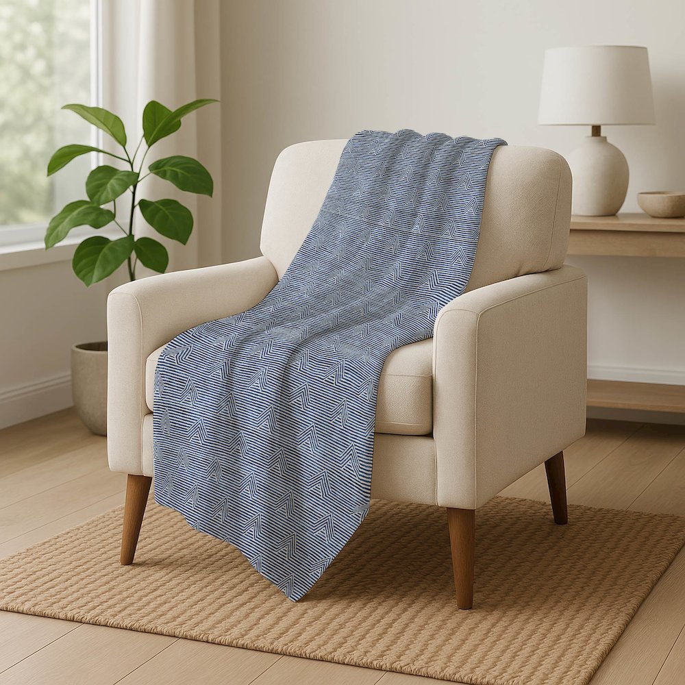 Premium Machine Washable ASB910 Blue 50" x 70" Sherpa Throw Blanket. Picture 5