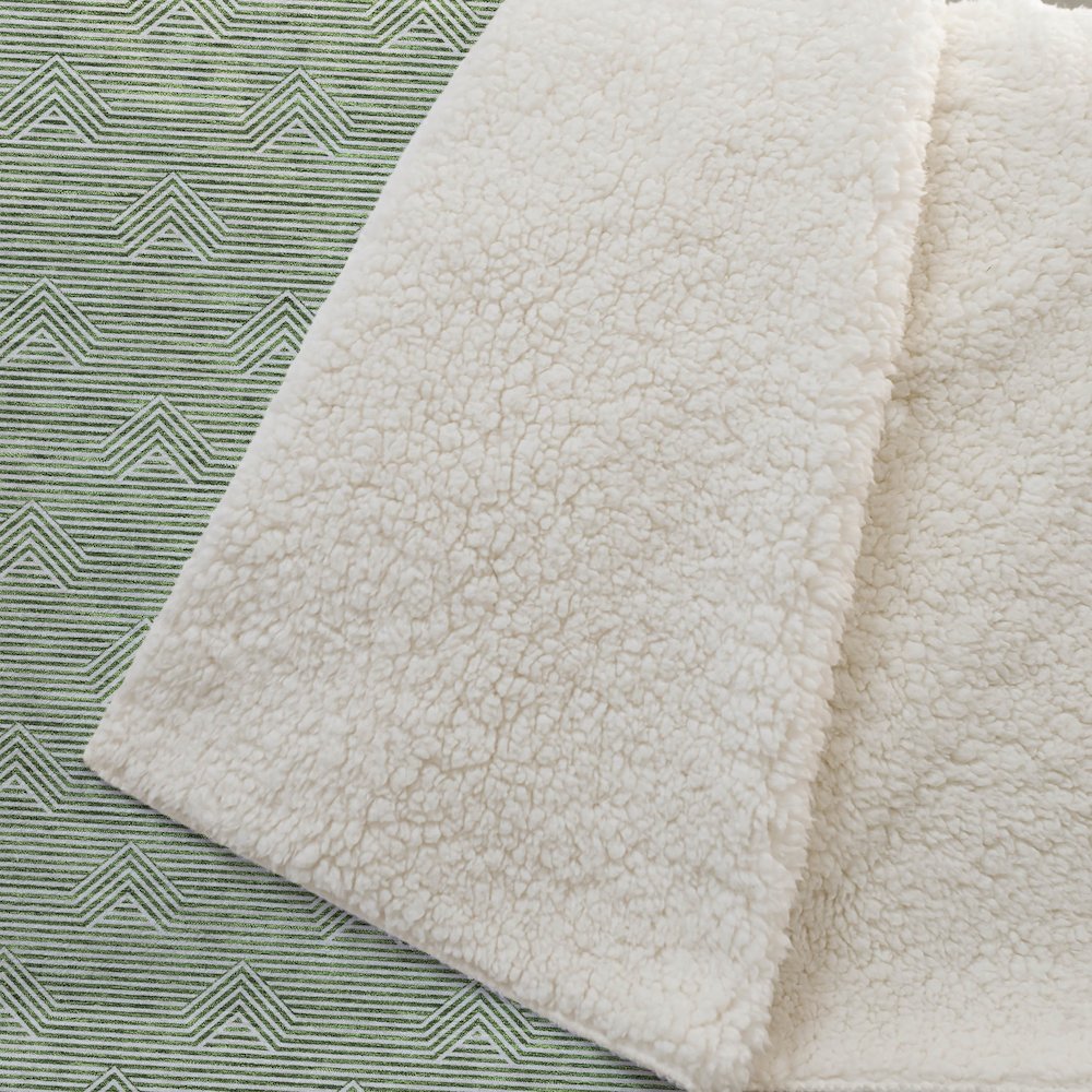Premium Machine Washable ASB910 Green 50" x 70" Sherpa Throw Blanket. Picture 2