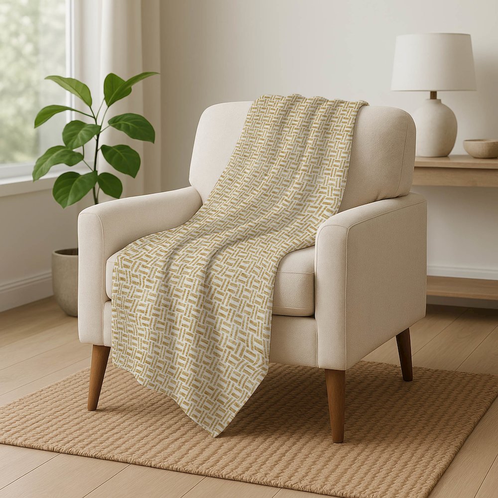 Premium Machine Washable ASB911 Gold 50" x 70" Sherpa Throw Blanket. Picture 5