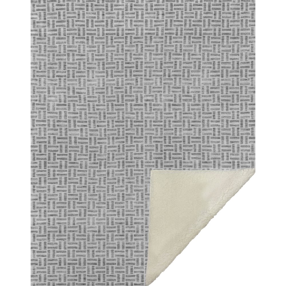 Premium Machine Washable ASB911 Gray 50" x 70" Sherpa Throw Blanket. Picture 1
