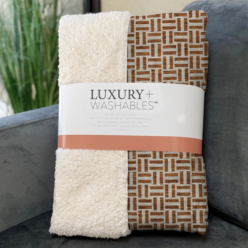 Premium Machine Washable ASB911 Paprika 50" x 70" Sherpa Throw Blanket. Picture 3