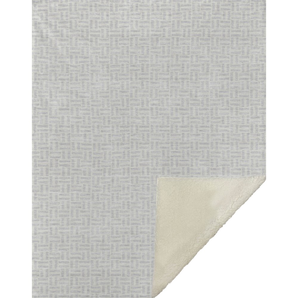 Premium Machine Washable ASB911 Silver 50" x 70" Sherpa Throw Blanket. Picture 1