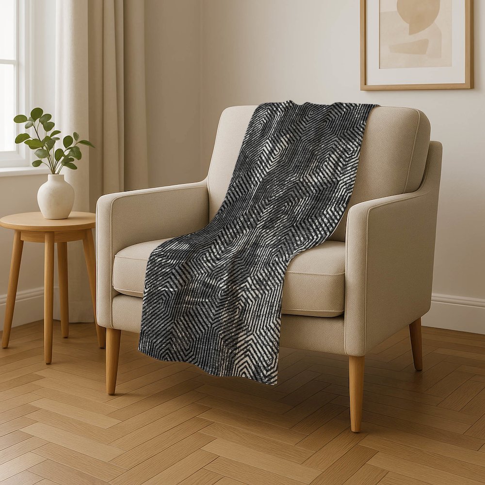 Premium Machine Washable ASB912 Black 50" x 70" Sherpa Throw Blanket. Picture 4