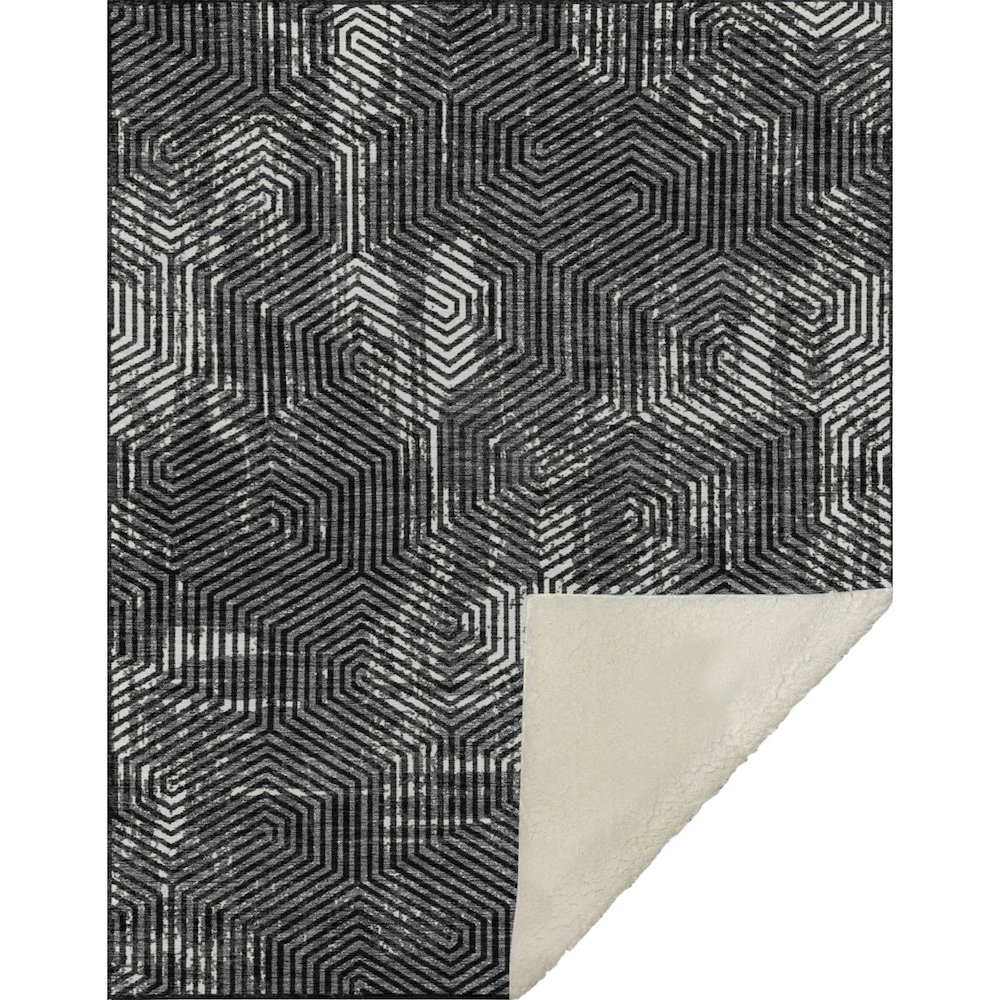 Premium Machine Washable ASB912 Black 50" x 70" Sherpa Throw Blanket. Picture 1