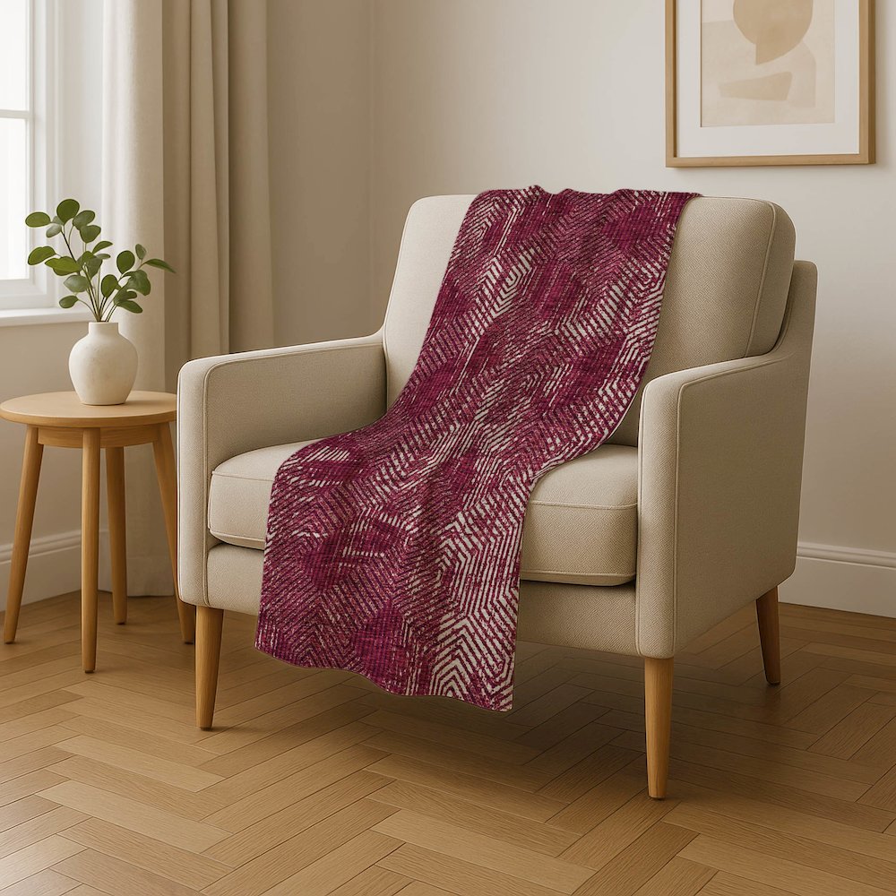 Premium Machine Washable ASB912 Burgundy 50" x 70" Sherpa Throw Blanket. Picture 4