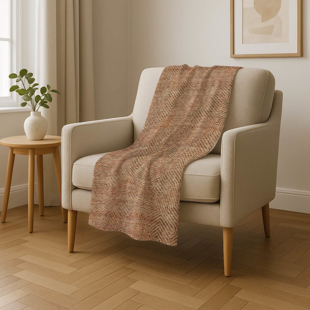 Premium Machine Washable ASB912 Copper 50" x 70" Sherpa Throw Blanket. Picture 4