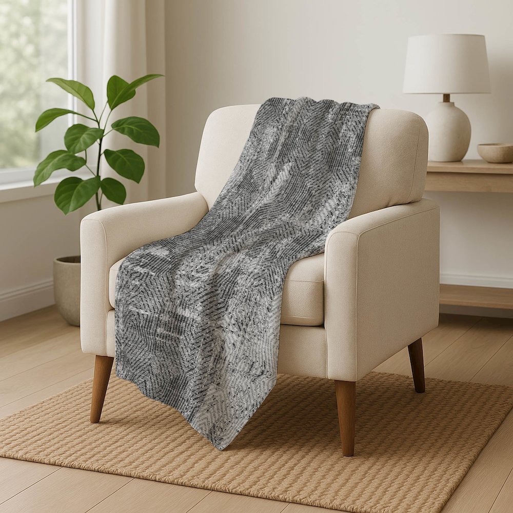 Premium Machine Washable ASB912 Gray 50" x 70" Sherpa Throw Blanket. Picture 5