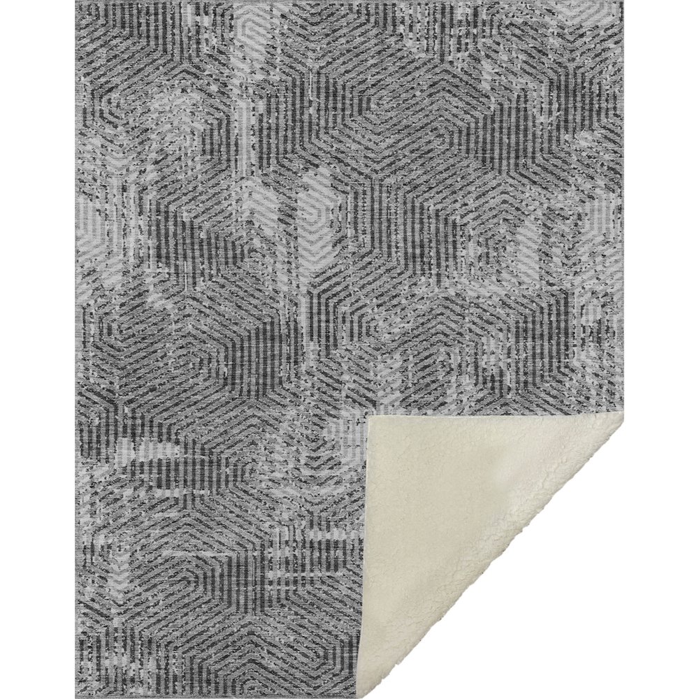 Premium Machine Washable ASB912 Gray 50" x 70" Sherpa Throw Blanket. Picture 1