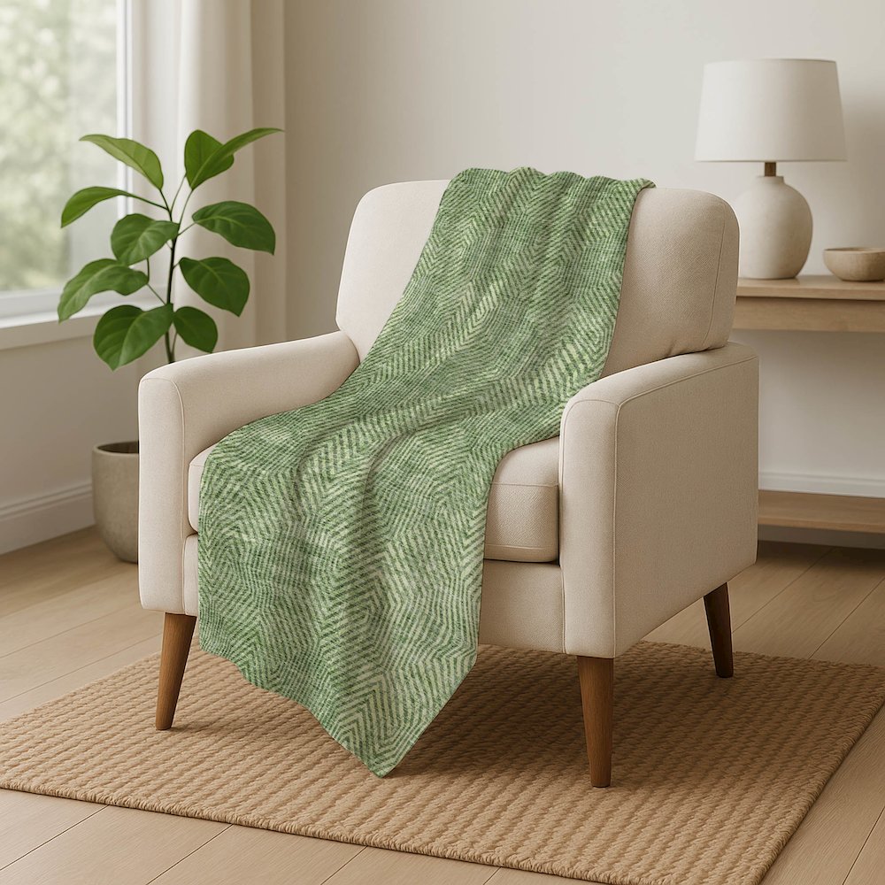 Premium Machine Washable ASB912 Green 50" x 70" Sherpa Throw Blanket. Picture 5