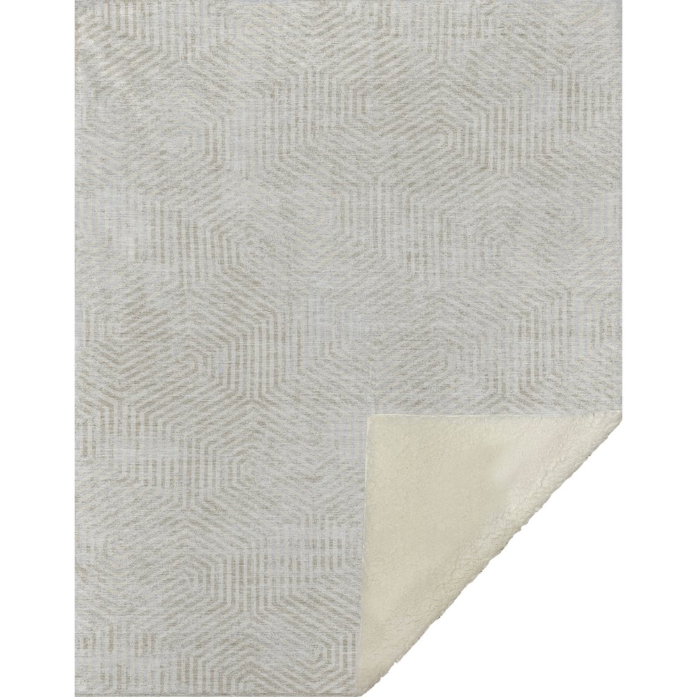 Premium Machine Washable ASB912 Ivory 50" x 70" Sherpa Throw Blanket. Picture 1