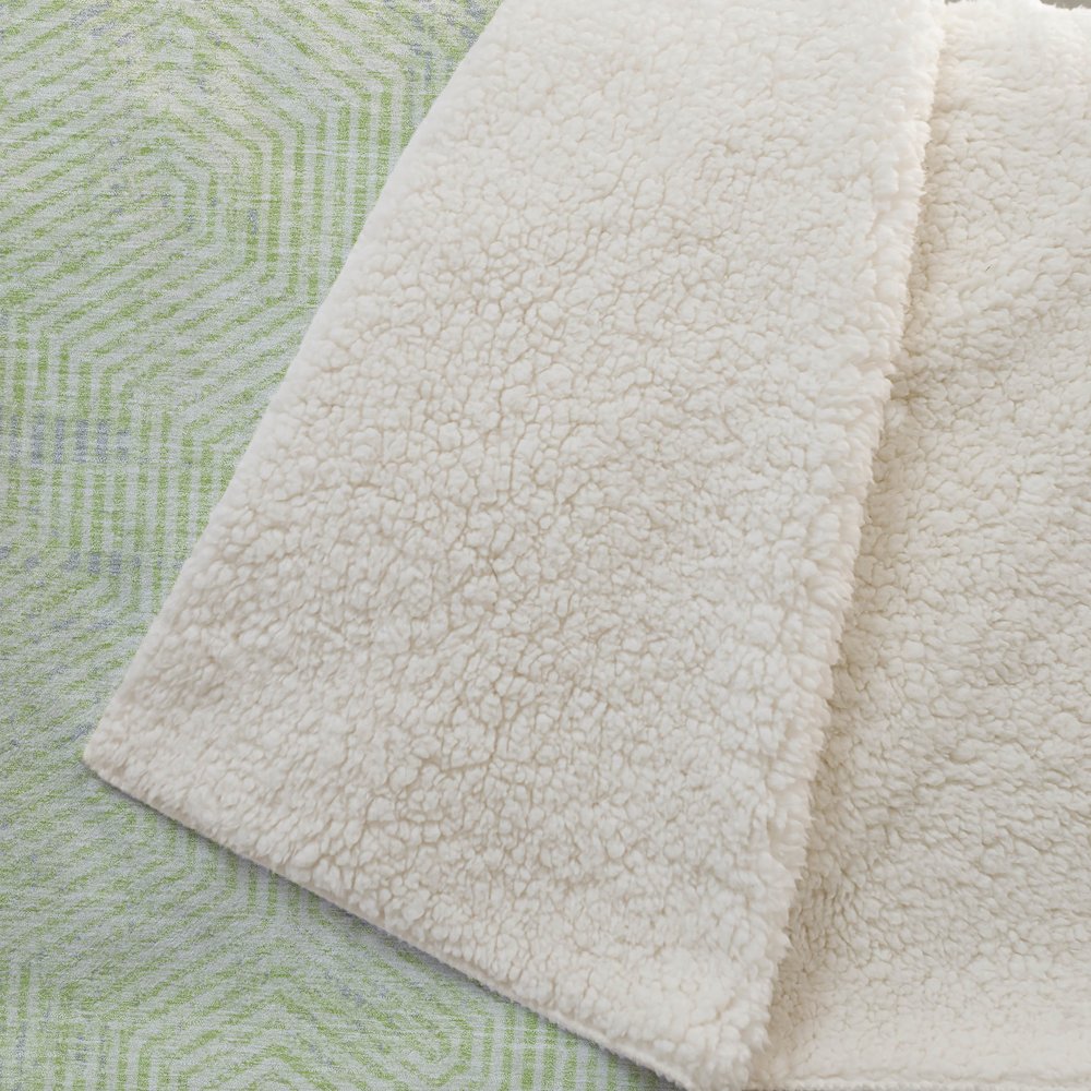 Premium Machine Washable ASB912 Lime 50" x 70" Sherpa Throw Blanket. Picture 2