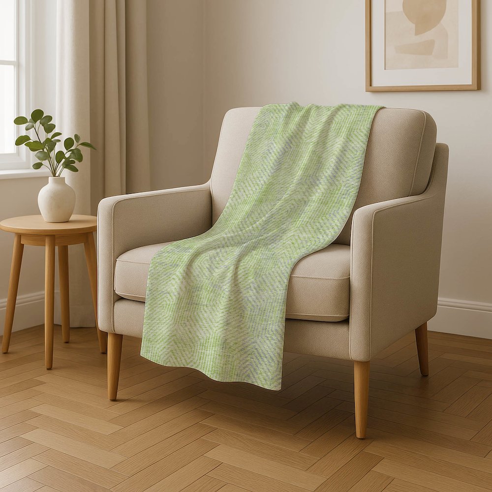 Premium Machine Washable ASB912 Lime 50" x 70" Sherpa Throw Blanket. Picture 4