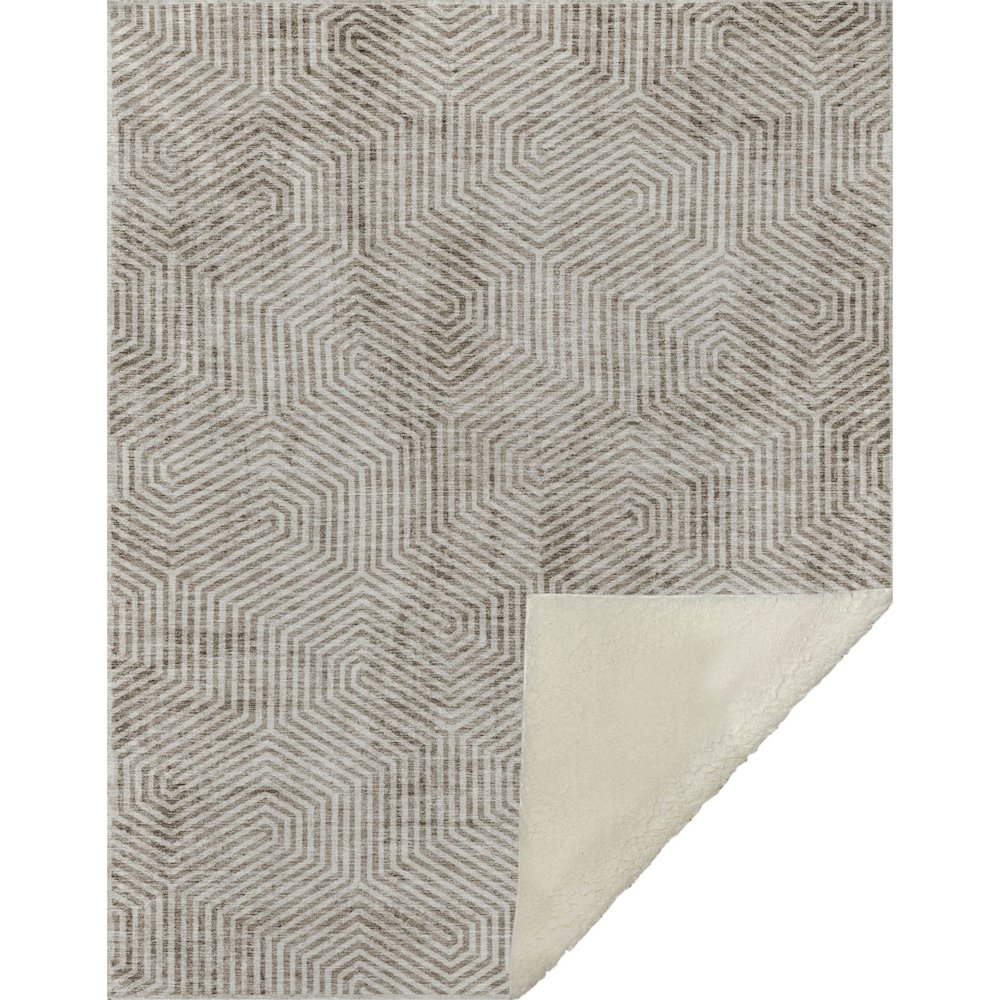 Premium Machine Washable ASB912 Taupe 50" x 70" Sherpa Throw Blanket. Picture 1