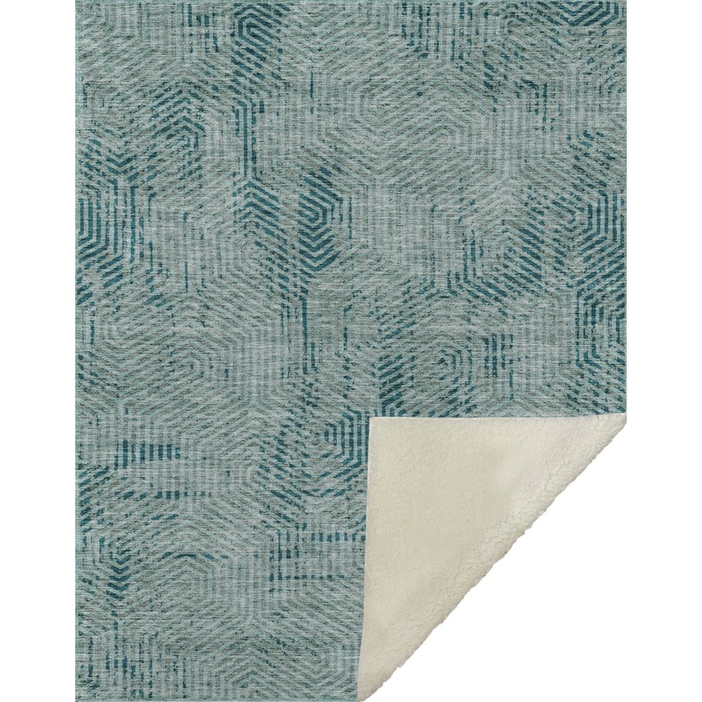 Premium Machine Washable ASB912 Teal 50" x 70" Sherpa Throw Blanket. Picture 1