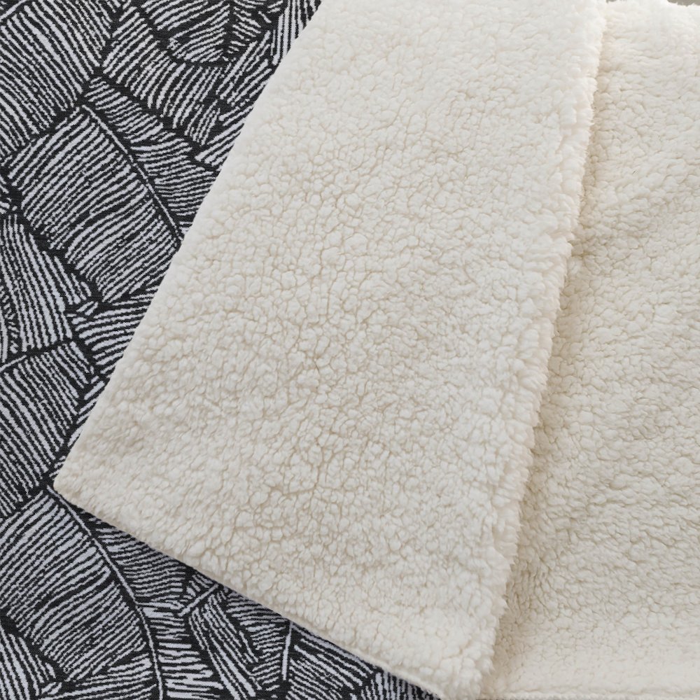 Premium Machine Washable ASB913 Black 50" x 70" Sherpa Throw Blanket. Picture 2